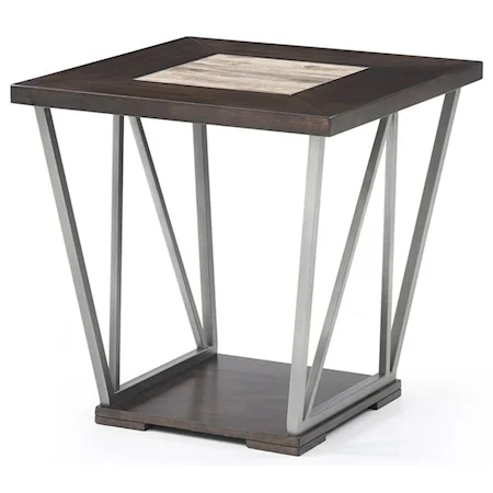 Contemporary End Table with Ceramic Insert